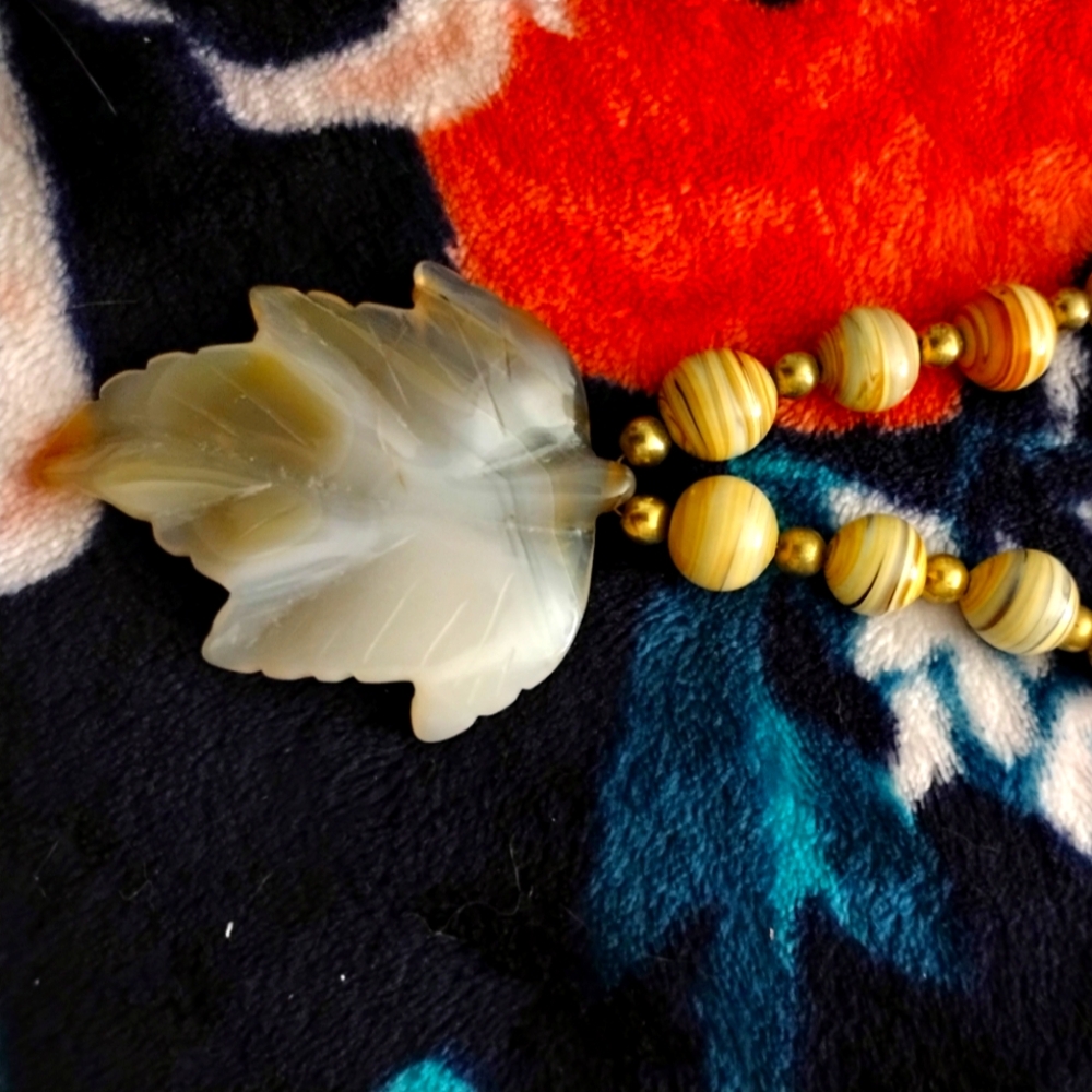 Agate Leaf Necklace